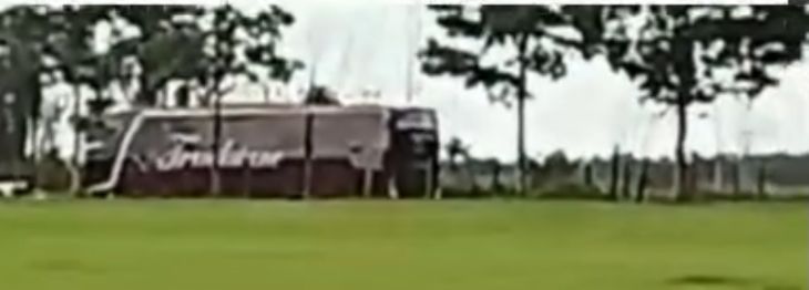 Ônibus que foi assaltado próximo a Castanhal, nordeste paraense.