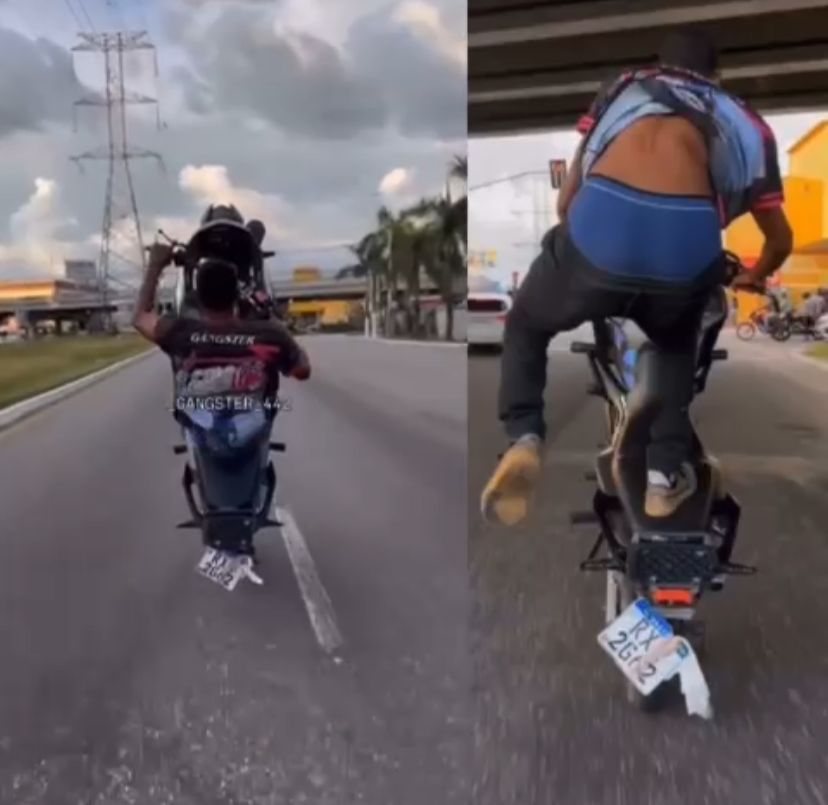 Imagem - Vídeo: homem se arrisca em manobras perigosas com moto na Avenida Centenário, em Belém