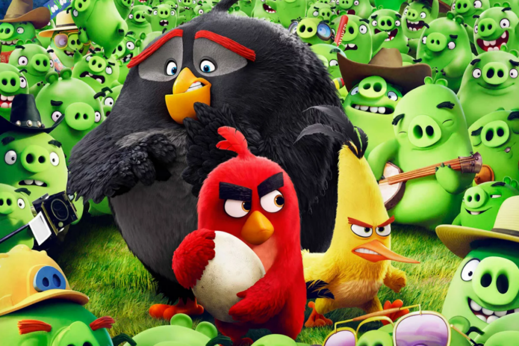 Em &#8220;Angry Birds&#8221;, três pássaros precisam acabar com o plano da &#8220;gangue suína&#8221; (Imagem: Reprodução digital | SONY PICTURES)