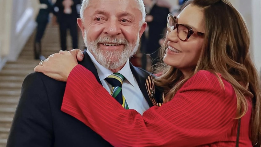 O presidente do Brasil Luiz Inácio Lula da Silva e a esposa Janja Lula da Silva.