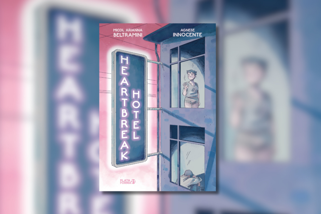 Em &#8220;Heartbreak Hotel&#8221;, quatro adolescentes são transportados para um hotel fora do tempo e espaço (Imagem: Reprodução digital | Editora Plataforma 21)