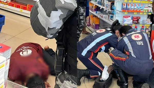 Homem em situação de rua entra em farmácia com faca cravada nas costas e pede socorro, em Castanhal