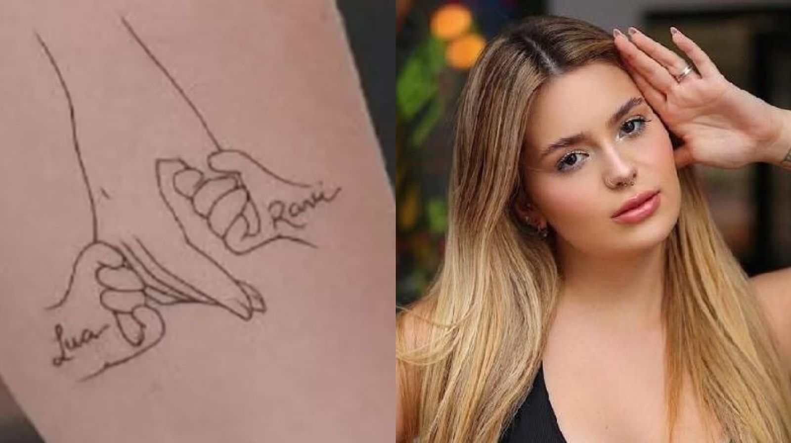 A influencer e ex-BBB Viih Tube exibir a sua nova tatuagem nas redes sociais. 