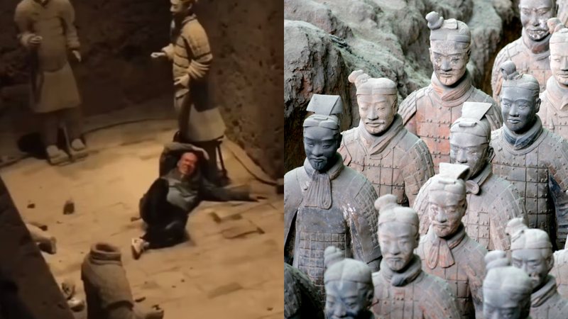 Imagem - Turista quebra estátua dos Guerreiros de Terracota na China; assista