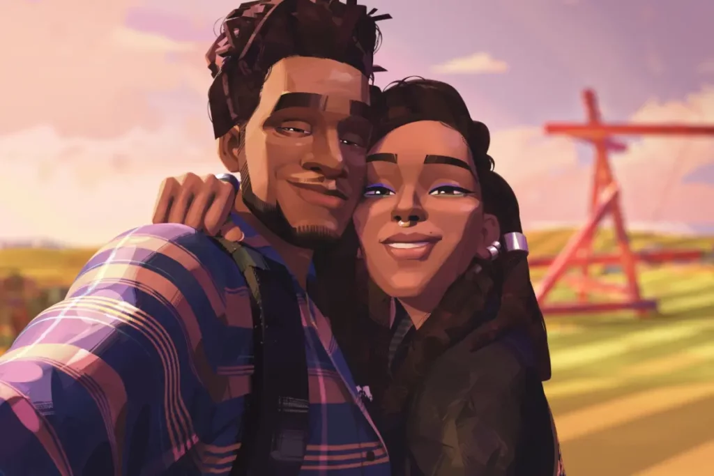 O filme &#8220;Entergalactic&#8221; traz o amor em novas perspectivas (Imagem: Reprodução Digital | Netflix)