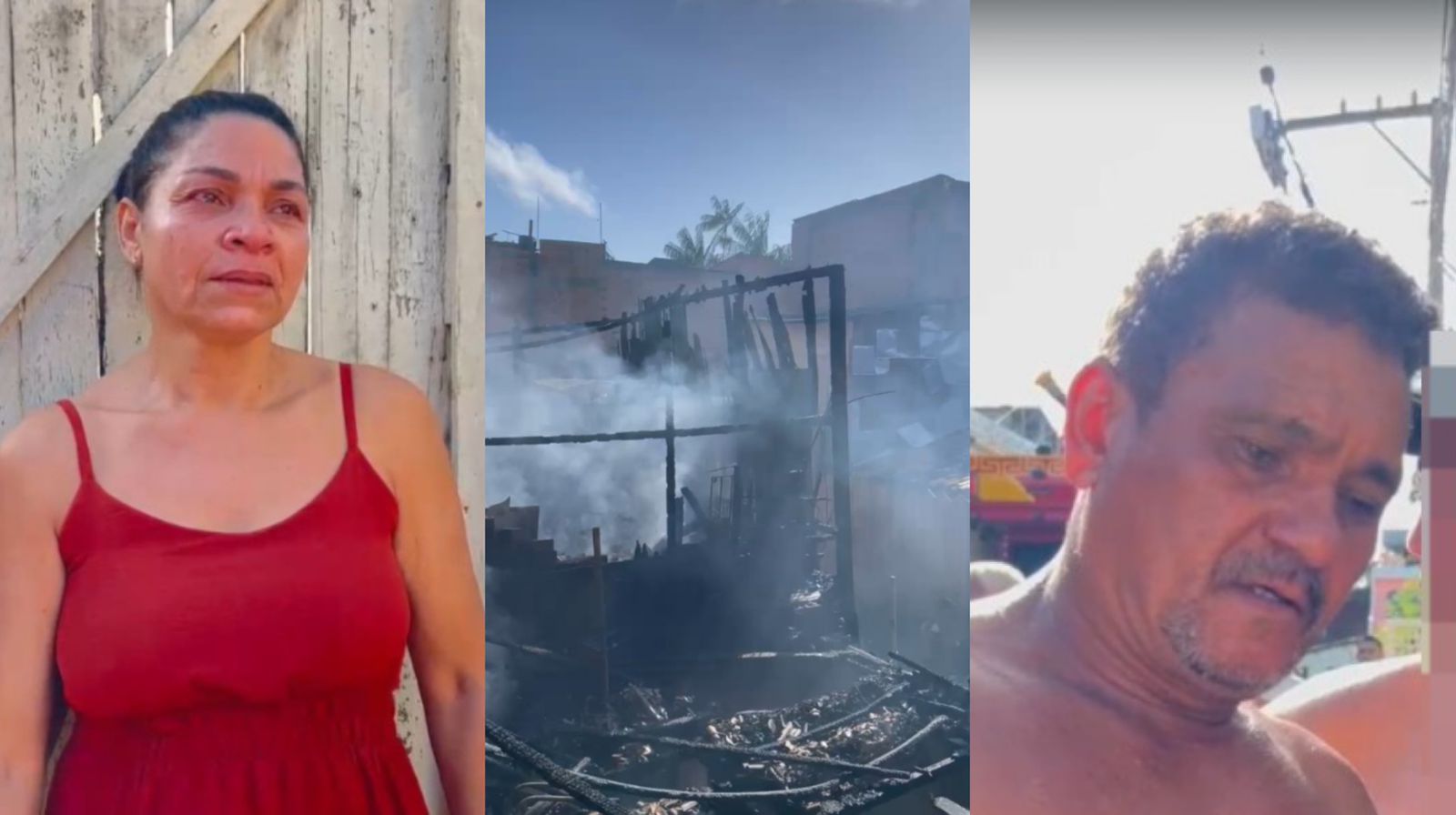 Casal perdeu tudo nom incêndio, em Belém.