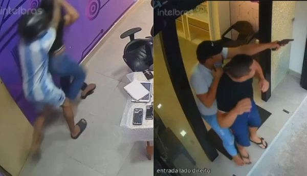 Criminosos usam vítimas como escudo durante assalto a loja no bairro do Castanheira, em Belém
