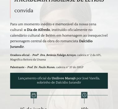 Imagem - Academia Paraense de Letras instituí calendário cultural em homenagem a Dalcídio Jurandir
