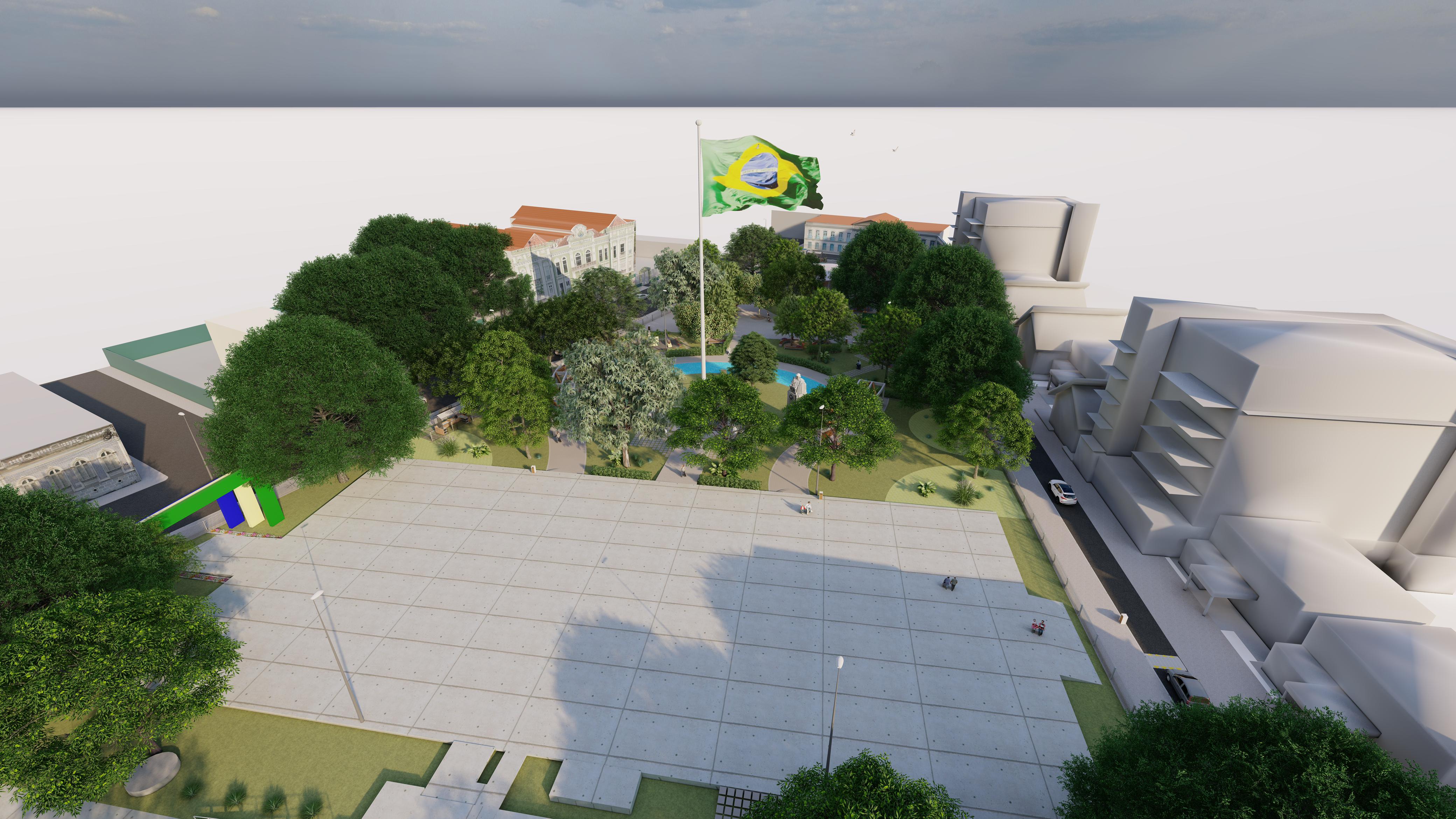 Imagem do projeto da nova Praça da Bandeira.
