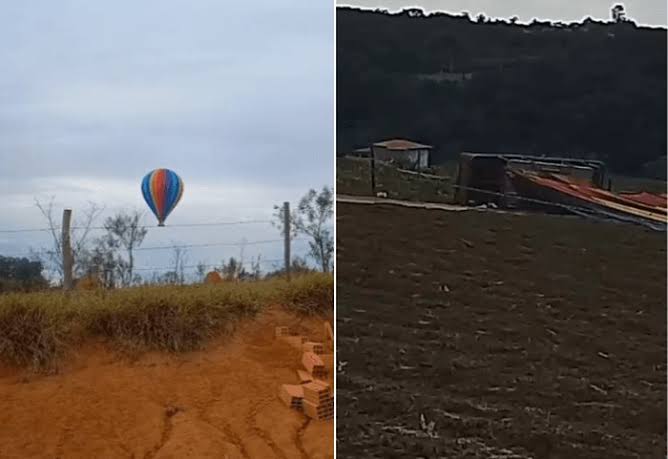 Balão com 33 pessoas cai em SP