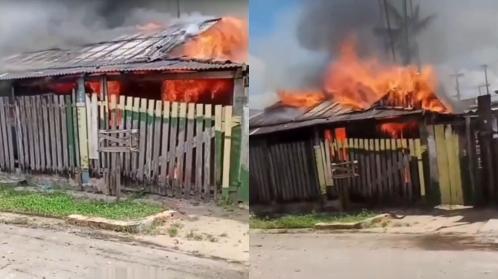 Após surto, um homem incendiou a própria casa, no Pará.