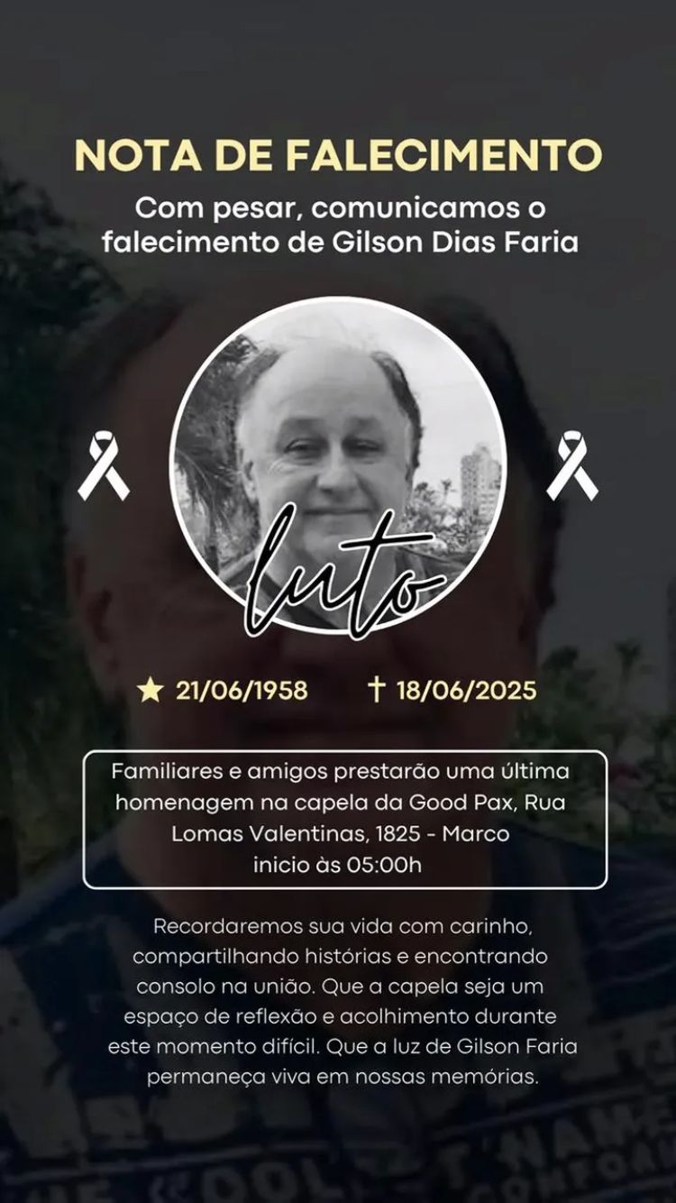 Nota de Falecimento - 
