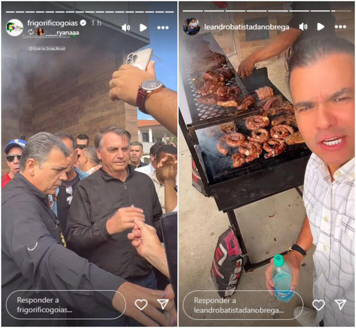 Imagem - Antes de passar mal, Bolsonaro ganhou churrasco em frigorífico de Goiânia