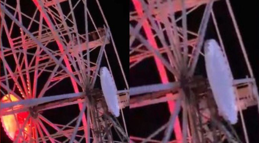 Roda gigante de onde criança caiu