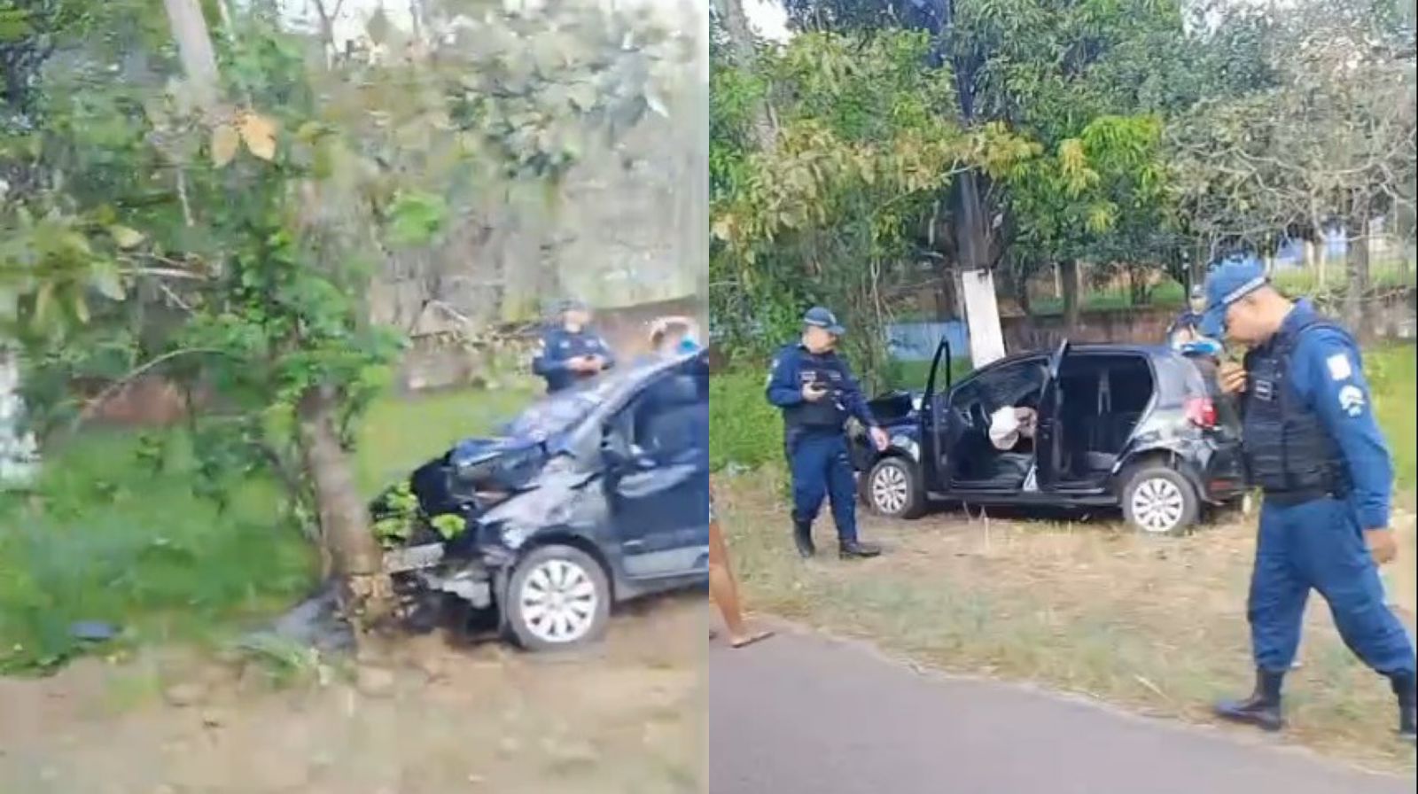 Um motorista perdeu o controle do veículo e colidiu com uma árvore, em Outeiro.