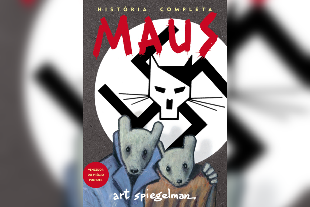 Em &#8220;Maus&#8221;, o Holocausto é narrado em forma de quadrinhos a partir da perspectiva de um filho de sobreviventes (Imagem: Reprodução digital | Editora Quadrinhos na Cia)