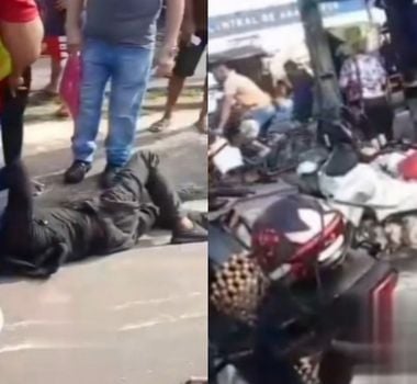Imagem - Vídeo: motociclista fica ferido em acidente na BR 316, na Grande Belém