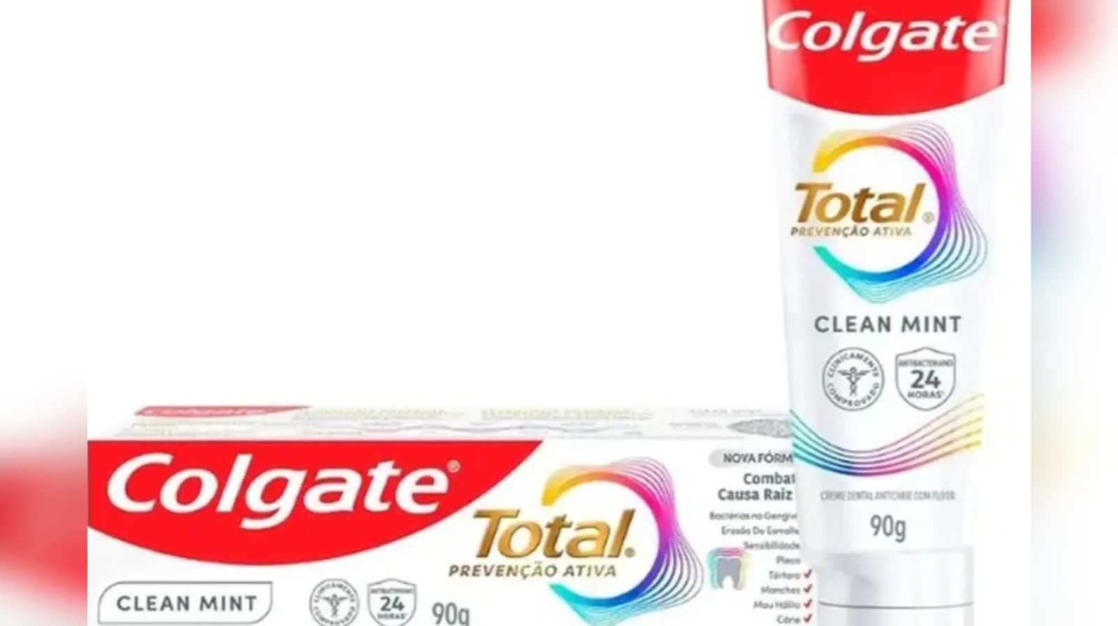 O creme dental Colgate Total Prevenção Ativa Clean Mint está sendo descontinuado.