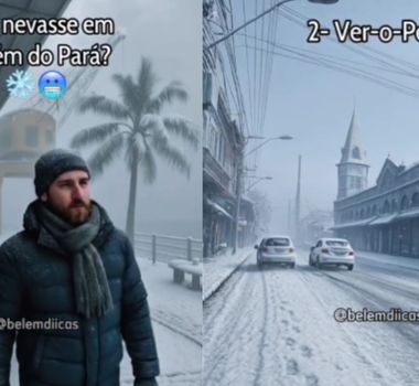 Imagem - E se nevasse em Belém? Vídeo feito por IA mostra como seria a capital paraense coberta por neve; assista