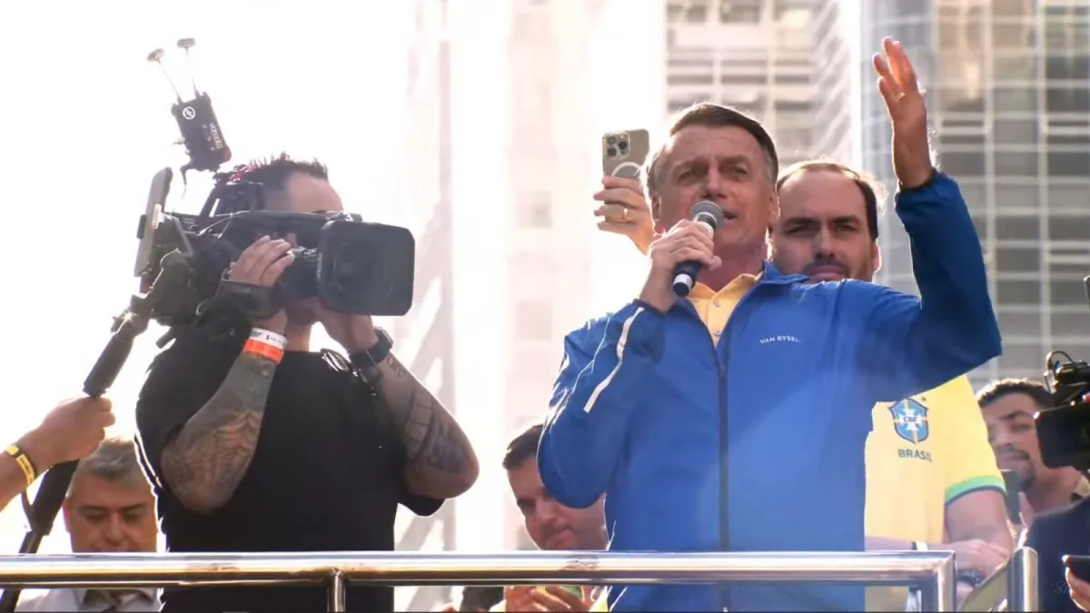 Bolsonaro em ato na Paulista.