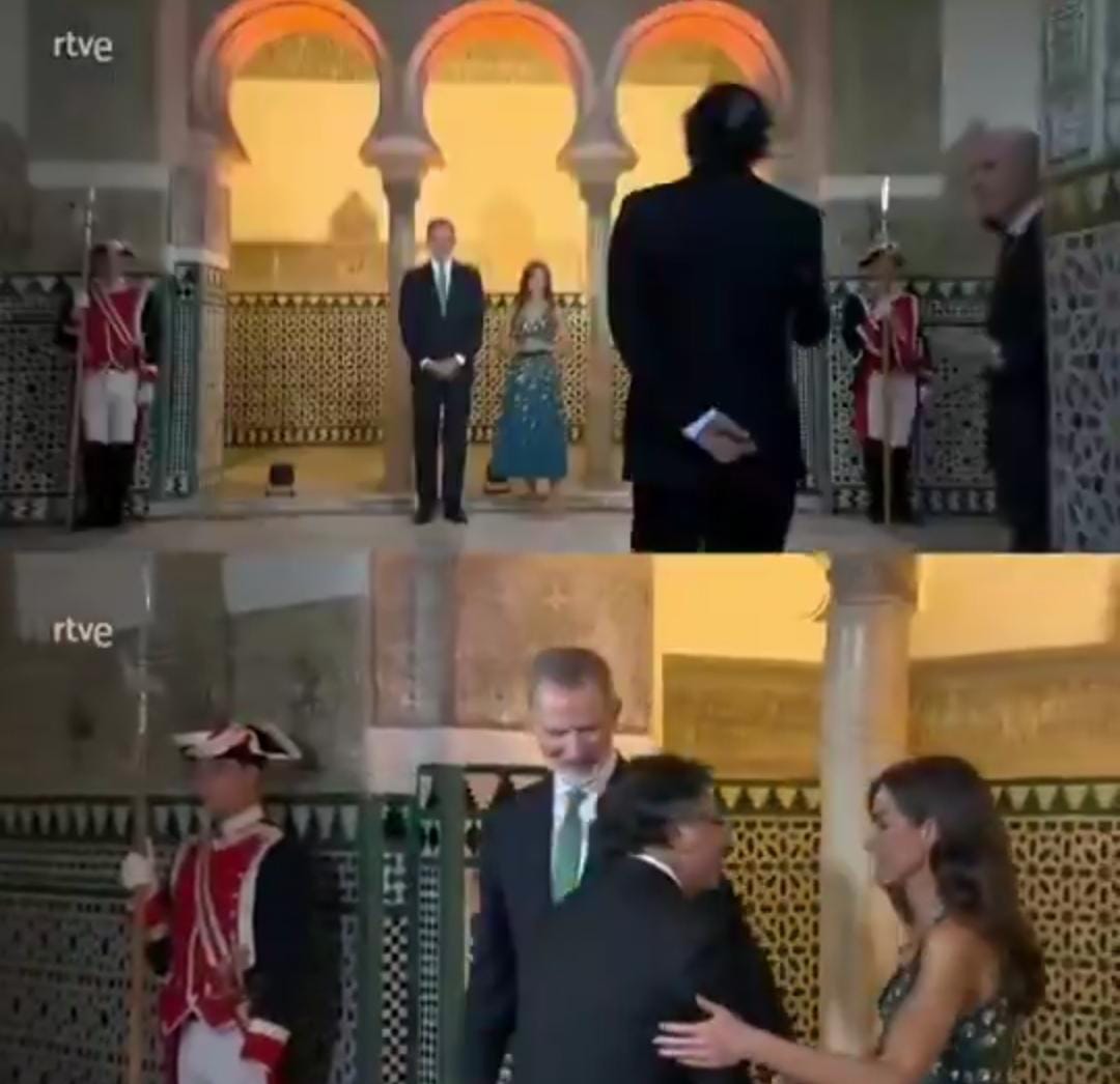 Imagem - Presidente da Colômbia quebra protocolo e tenta beijar rosto da rainha da Espanha