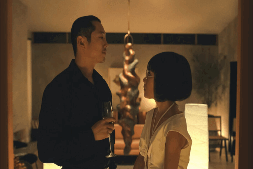 Na minissérie &#8220;Treta&#8221;, Amy e Danny veem suas vidas entrelaçadas por um incidente no trânsito (Imagem: Reprodução digital | Netflix) 