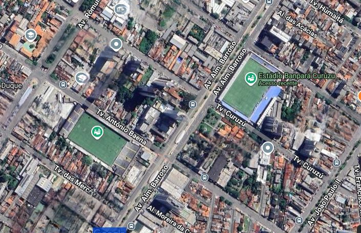 Estádios de Remo e Paysandu  estão separados por poucos metros