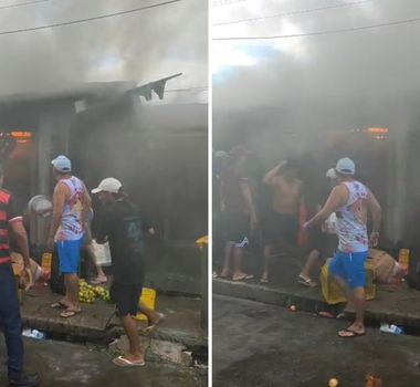Imagem - Vídeo: barraca é destruída pelo fogo na feira do Barreiro, em Belém