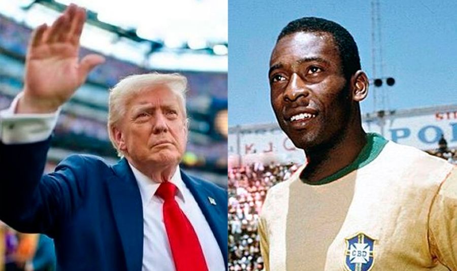 Trump, presidente dos EUA, e Pelé, maior jogador de futebol da história -