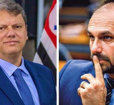 Imagem - Eduardo Bolsonaro diz que Tarcísio tem 'subserviência servil às elites'