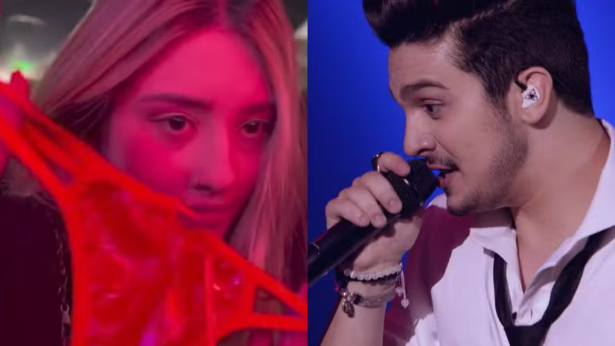 Imagem - Luan Santana confunde calcinha comestível e morde peça íntima no palco; assista
