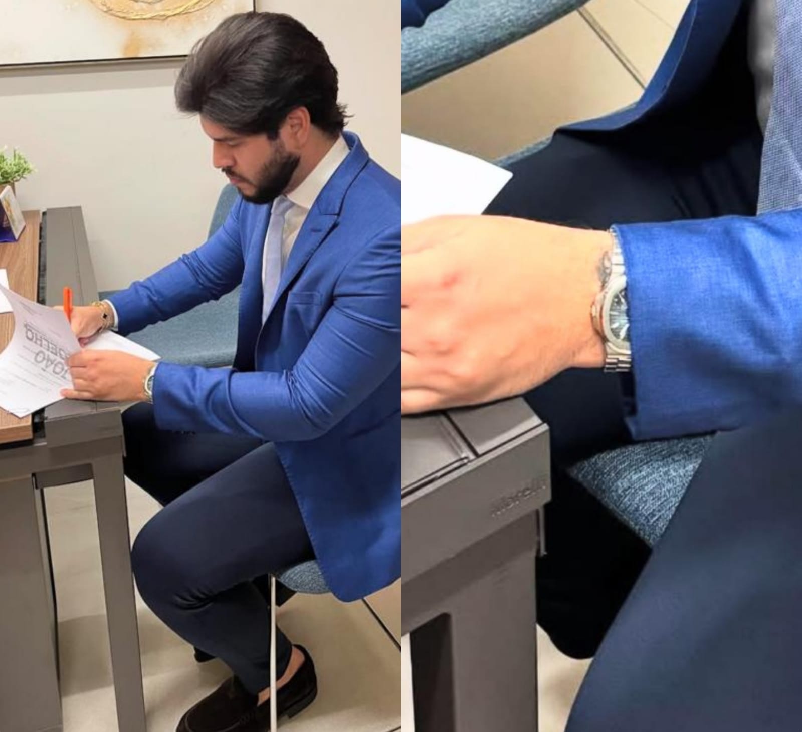 O vereador João Coelho aparece usando relógio avaliado em mais de R$1,5 milhão.