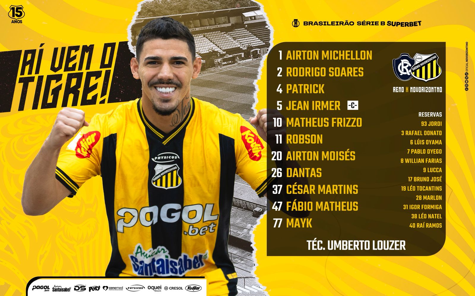 Escalação do Novorizontino -
