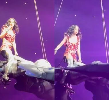 Imagem - Vídeo: Katy Perry quase cai durante voo em borboleta gigante em show nos EUA