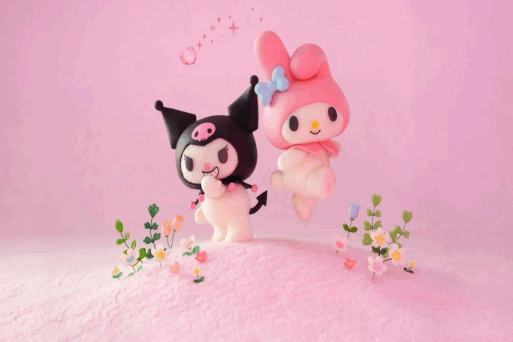 Na série &#8220;My Melody e Kuromi&#8221;, as personagens juntam forças para salvar Mariland (Imagem: Reprodução digital | Netflix)