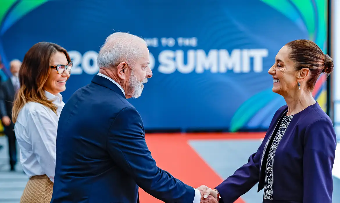 (O presidente Luiz Inácio Lula da Silva e presidente do México, Claudia Sheinbaum)