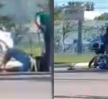 Imagem - Vídeo: motociclistas ficam feridos em acidente na Avenida Centenário, em Belém