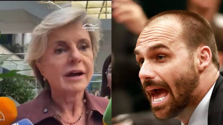 Senadora Margareth Buzetti (PSD-MT) e Eduardo Bolsonaro (PL)