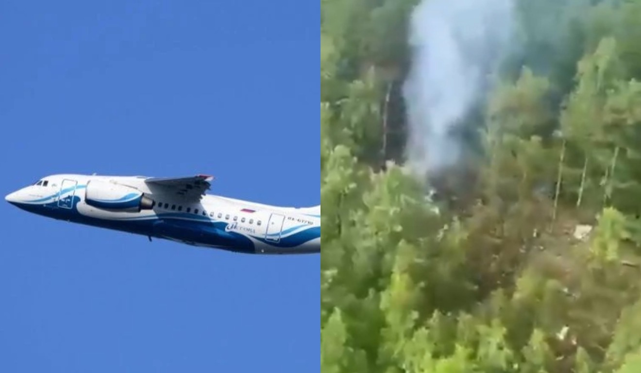 Um avião comercial com cerca de 50 pessoas a bordo caiu na Rússia.