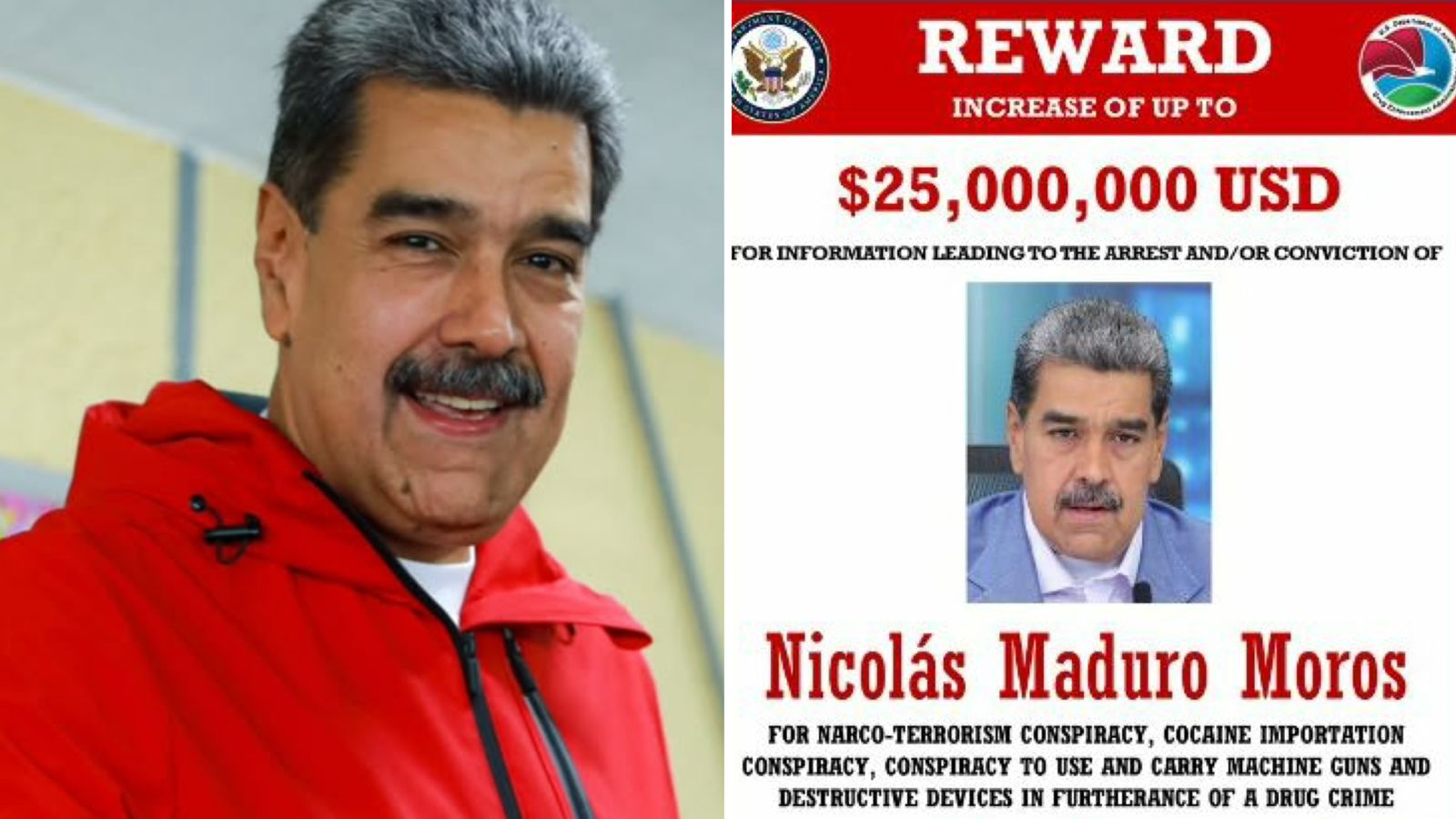 EUA oferece 25 milhões de dólares por paradeiro de Nicolás Maduro - 