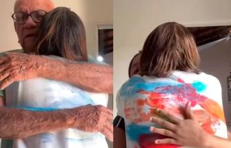 Família emociona ao criar 'camisa do abraço' para jovem que mora longe