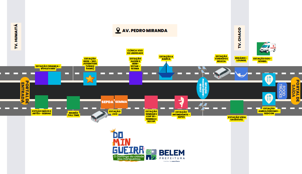 Veja o mapa e programação da primeira edição Domingueira em Belém 