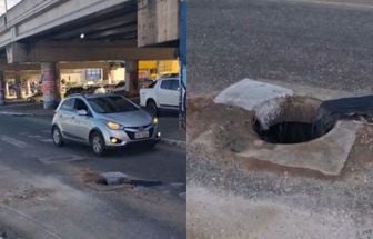 Motorista alerta para bueiro sem tampa na Augusto Montenegro; assista
