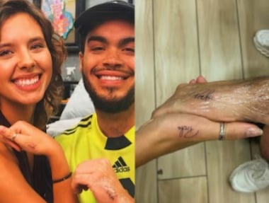 Francisco e Flor Gil homenageiam Preta Gil com tatuagem.
