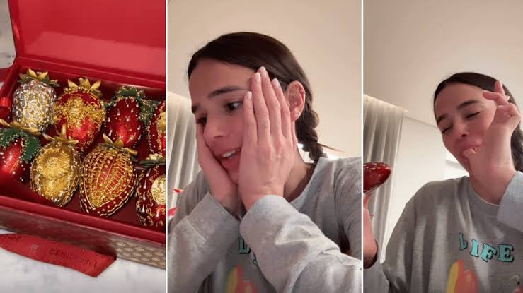 "Morango do amor me pegou, não tem pra onde fugir", brincou Bruna nos stories do Instagram
