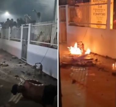 Imagem - Vídeo: suspeito de feminicídio é linchado e queimado vivo após população invadir delegacia no AM