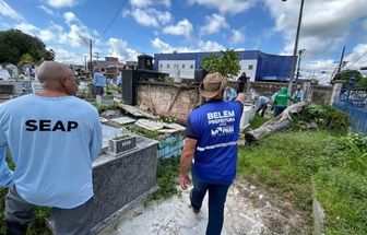 Cemitérios de Belém passam por limpeza e manutenção antes do Dia dos Pais