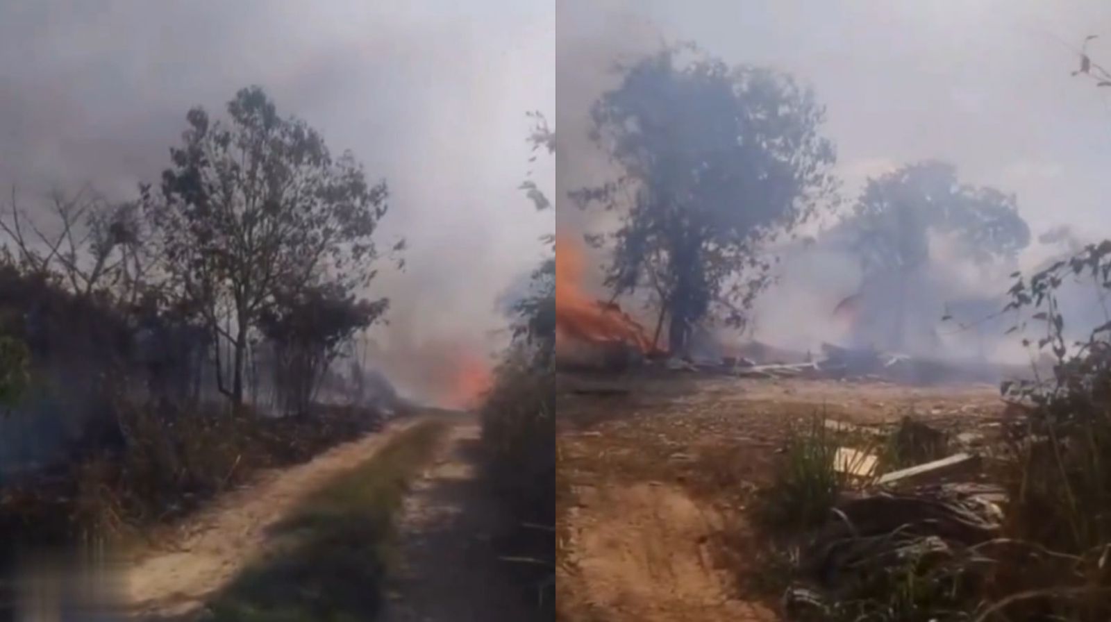 Imagem - Vídeo: incêndio em vegetação atinge casa no Pará