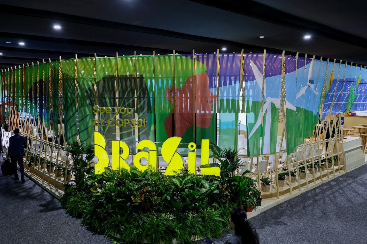 Pavilhão do Brasil na COP29, em Baku, no Azerbaijão.