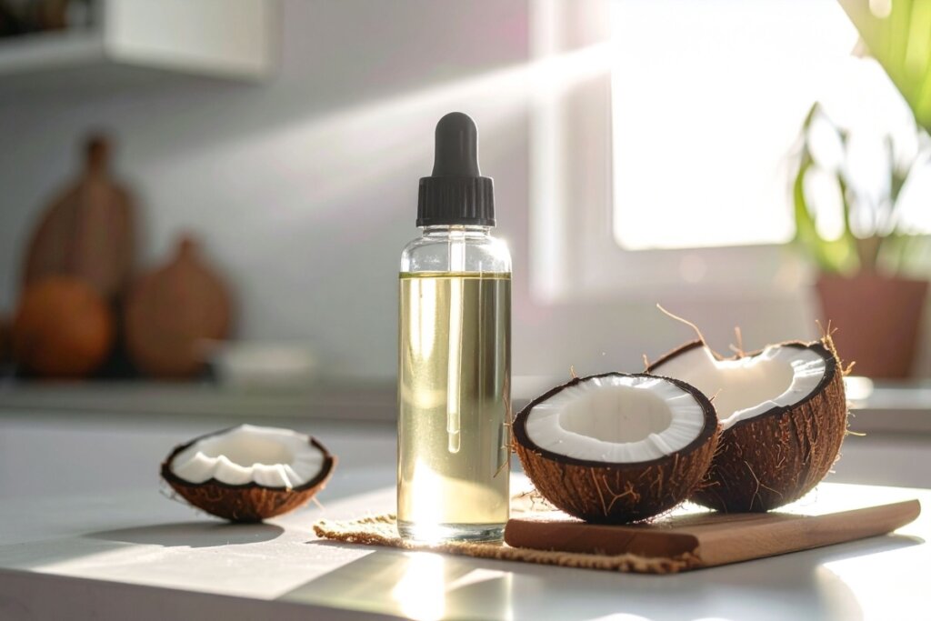 O óleo de coco é ideal para nutrir cabelos ressecados por química, descoloração ou uso frequente de ferramentas de calor (Imagem: AK_Graphic | Shutterstock)